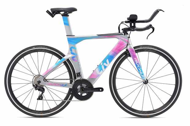 Blue, pink and silver triathlon